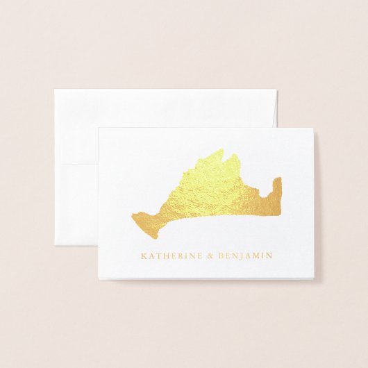 Dorée Carte du vignoble de Marthas avec des noms (Devant avec enveloppe)