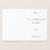 Dorée Carte élégante de fête des mères avec feuille d'al (Intérieur)