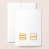 Dorée Carte en feuille d'aluminium représentant un lapin (Derrière avec enveloppe)