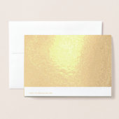 Dorée Carte en feuille d'or avec intérieur vert de mouss (Derrière avec enveloppe)