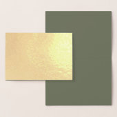 Dorée Carte en feuille d'or avec intérieur vert de mouss (Affichage)