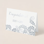 Dorée Carte Félicitations Mariage Floral Pattern Foil (Devant)
