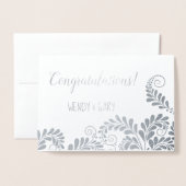 Dorée Carte Félicitations Mariage Floral Pattern Foil (Devant avec enveloppe)