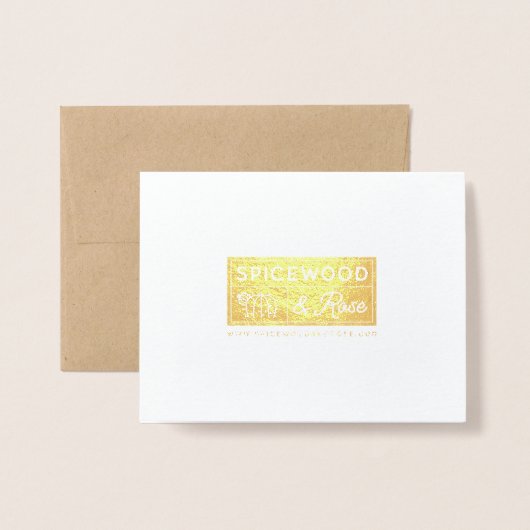 Dorée Carte fleur sauvage (Derrière avec enveloppe)