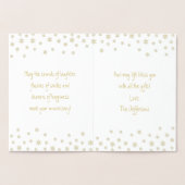 Dorée Carte Fleurs d'Arbre Whimsical Joyeux Anniversaire (Intérieur)