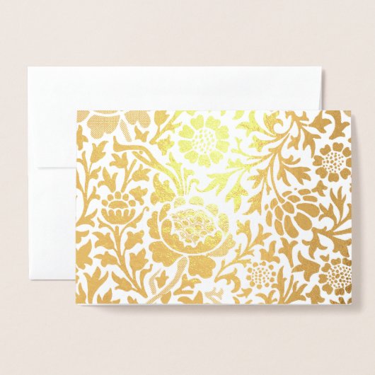Dorée Carte FLORAL GOLD William Morris (Devant avec enveloppe)
