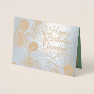 Dorée Carte florale à huile verte d'anniversaire