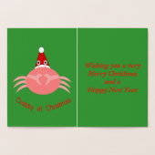 Dorée Carte Fluide personnalisée Crabe de Noël (Intérieur)