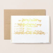 Dorée Carte Foil (Derrière avec enveloppe)