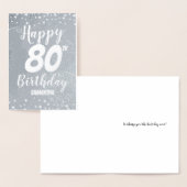 Dorée Carte Foil 80th Happy Birthday personnalisée (Affichage)