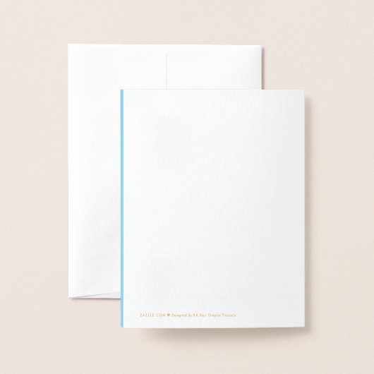 Dorée Carte Foil - Arbre graphique avec étoile (Derrière avec enveloppe)