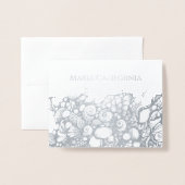 Dorée Carte Foil argent Seashing (Devant avec enveloppe)