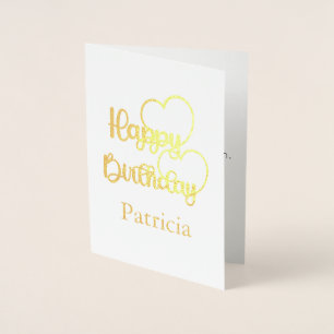 Dorée Carte Foil Birthday, Bonne carte Foil Birthday