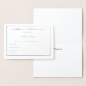 Dorée Carte Foil Certificat d'authenticité (Affichage)