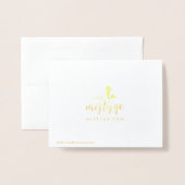 Dorée Carte Foil d'anniversaire des Feuilles de la natur (Derrière avec enveloppe)