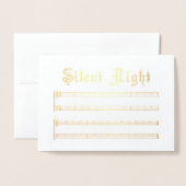 Dorée Carte Foil de la nuit silencieuse (Devant avec enveloppe)
