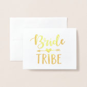 Dorée Carte Foil de la tribu des mariées |  (Devant avec enveloppe)