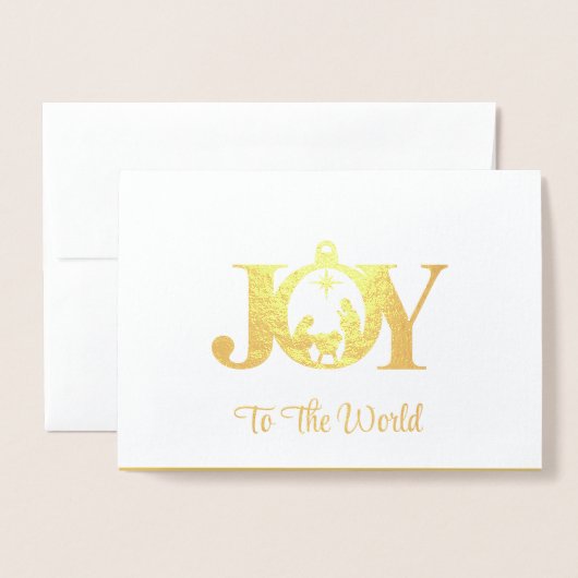 Dorée Carte Foil de Noël (Devant avec enveloppe)
