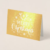 Dorée Carte Foil de Noël de rennes d'or de luxe (Devant)