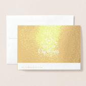 Dorée Carte Foil de Noël de rennes d'or de luxe (Derrière avec enveloppe)