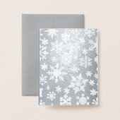 Dorée Carte Foil de Noël Silver et Snowflakes (Derrière avec enveloppe)