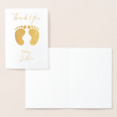 Dorée Carte Foil de nom personnalisé Merci (Affichage)