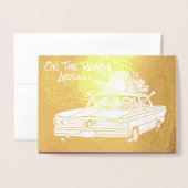 Dorée Carte Foil De Nouveau Sur La Route (Devant avec enveloppe)