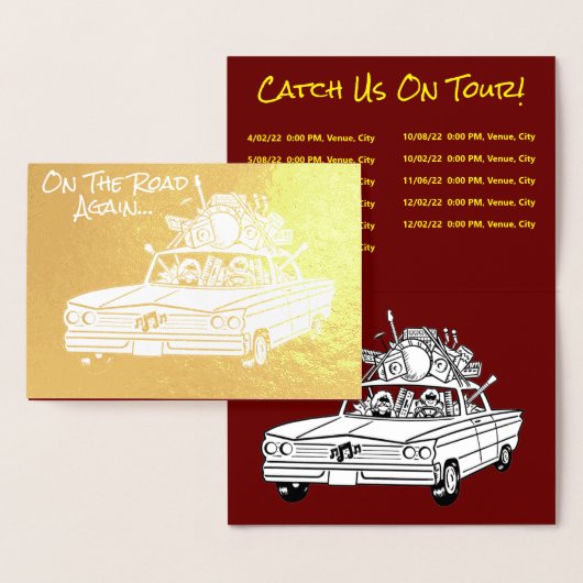 Dorée Carte Foil De Nouveau Sur La Route (Affichage)