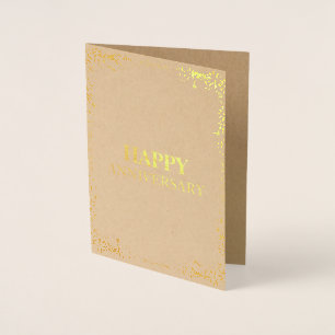 Dorée Carte Foil Joyeux Anniversaire