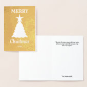 Dorée Carte Foil Joyeux Noël Arbre Star (Affichage)