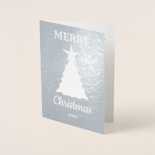 Dorée Carte Foil Joyeux Noël Arbre Star