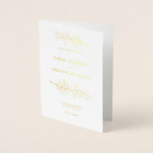 Dorée Carte Foil Mariage Flore Simple (Devant)
