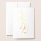 Dorée Carte Foil Mariage Flore Simple (Derrière avec enveloppe)