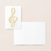 Dorée Carte Foil Music G Clef (Affichage)