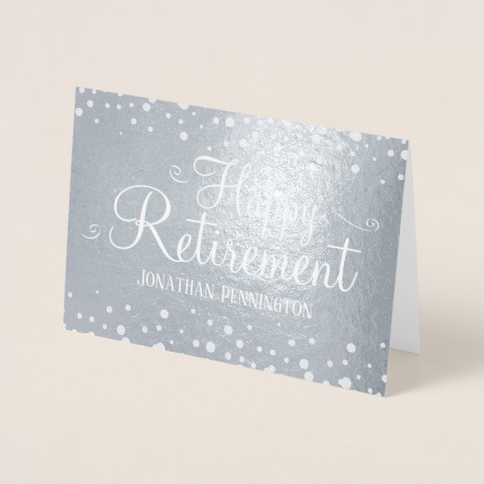 Dorée Carte Foil personnalisée de retraite heureuse (Devant)