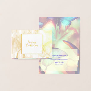Dorée Carte Foil personnalisée pour l'anniversaire des p