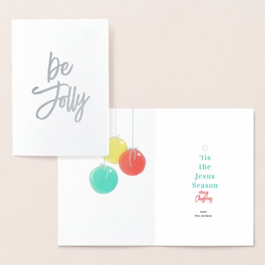 Dorée Carte Foil Sparkly Christmas Balls (Affichage)