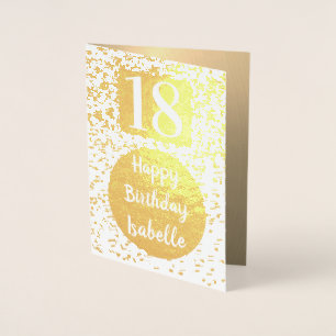 Dorée Carte Gold 18e anniversaire personnalisée