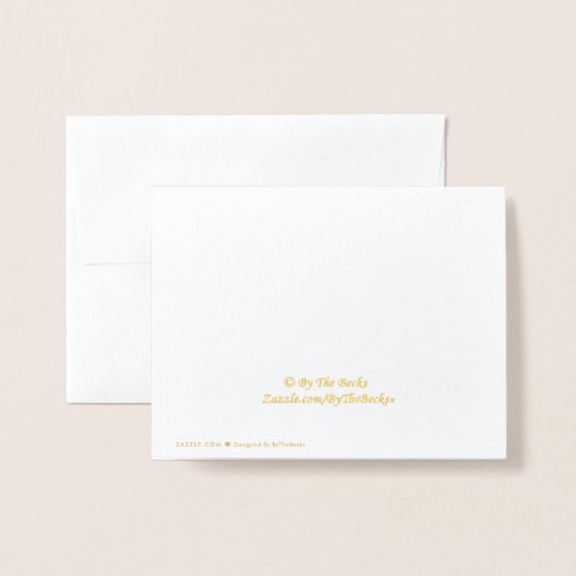 Dorée Carte Gold Foil (Derrière avec enveloppe)