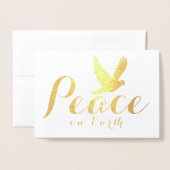Dorée Carte Gold Foil Christmas Peace Dove (Devant avec enveloppe)
