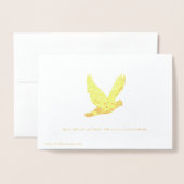 Dorée Carte Gold Foil Christmas Peace Dove (Derrière avec enveloppe)