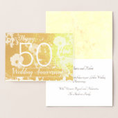 Dorée Carte Gold Foil "Happy 50th Mariage Anniversary" (Affichage)