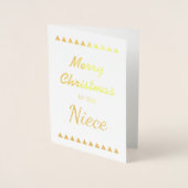Dorée Carte Gold Foil "Joyeux Noël à ma nièce" (Devant)