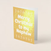 Dorée Carte Gold Foil "Joyeux Noël à mon neveu" (Devant)