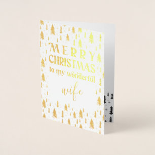Dorée Carte Gold Foil pour les arbres de Noël de la femm
