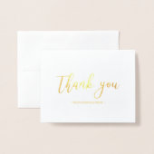 Dorée Carte Gold Merci simple et élégante (Devant avec enveloppe)