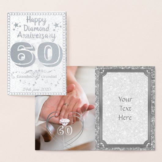 Dorée Carte grand-parents sur mesure 60e anniversaire de (Affichage)