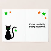 Dorée Carte Halloween Foil Chat Noir (Intérieur)