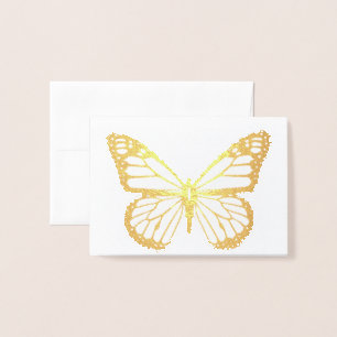Dorée Carte HAMbWG - Papillon en feuille d'or - Carte de