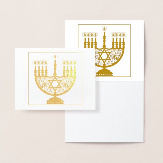 Dorée Carte HAPPY HANOUKKA Gold Foil (Affichage)
